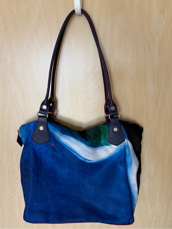 MZ Wallace Handbags - MZ Wallace Cosmic Shoulder Bag Nylon Blue White Red Zip Close